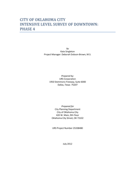 A Survey Report of Two Areas Within Oklahoma City