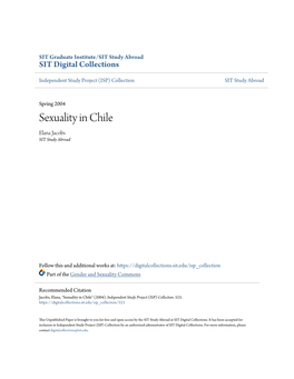 Sexuality in Chile Elana Jacobs SIT Study Abroad