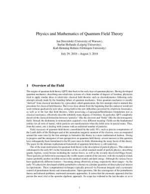 Physics and Mathematics of Quantum Field Theory