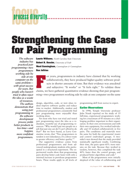 Strengthening the Case for Pair Programming