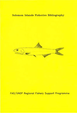 Solomon Islands Fisheries Bibliography
