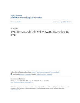 1942 Brown and Gold Vol 25 No 07 December 16, 1942