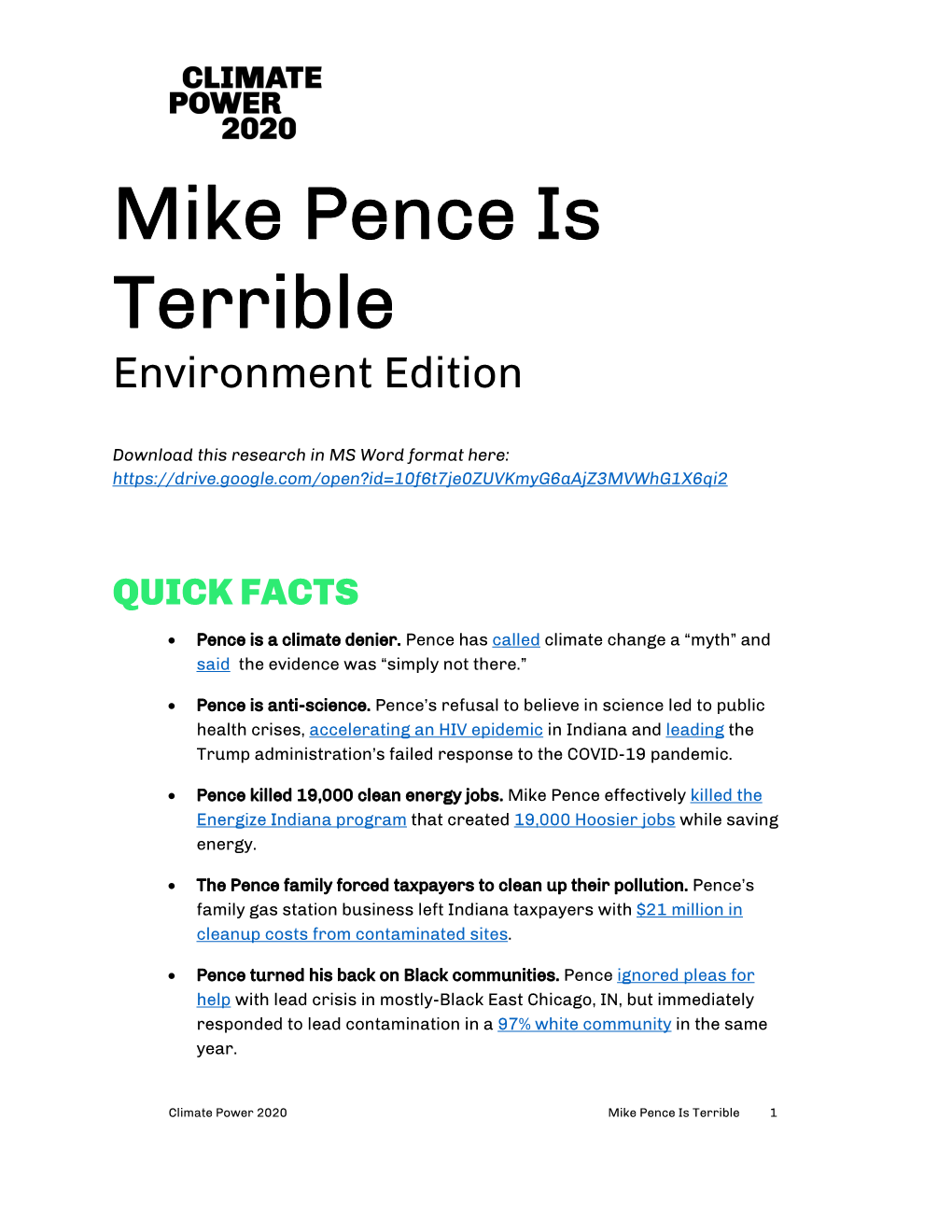 Mike Pence Is Terrible Environment Edition