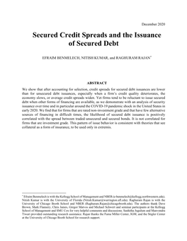 Secured Credit Spreads and the Issuance of Secured Debt