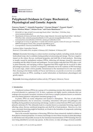 Polyphenol Oxidases in Crops: Biochemical, Physiological and Genetic Aspects