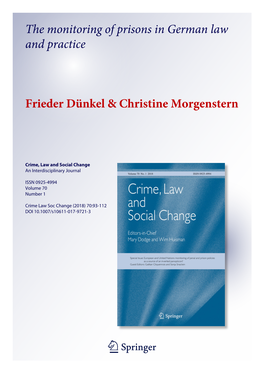 The Monitoring of Prisons in German Law and Practice