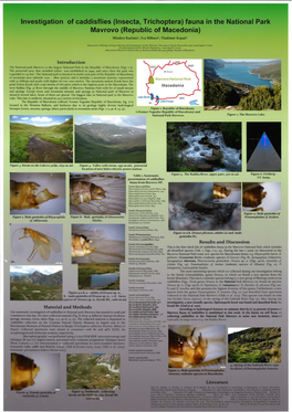 Investigation of Caddisflies Fauna in the National Park Mavrovo