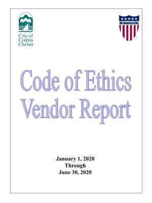 Code of Ethics Vendor Report 1/1/2020