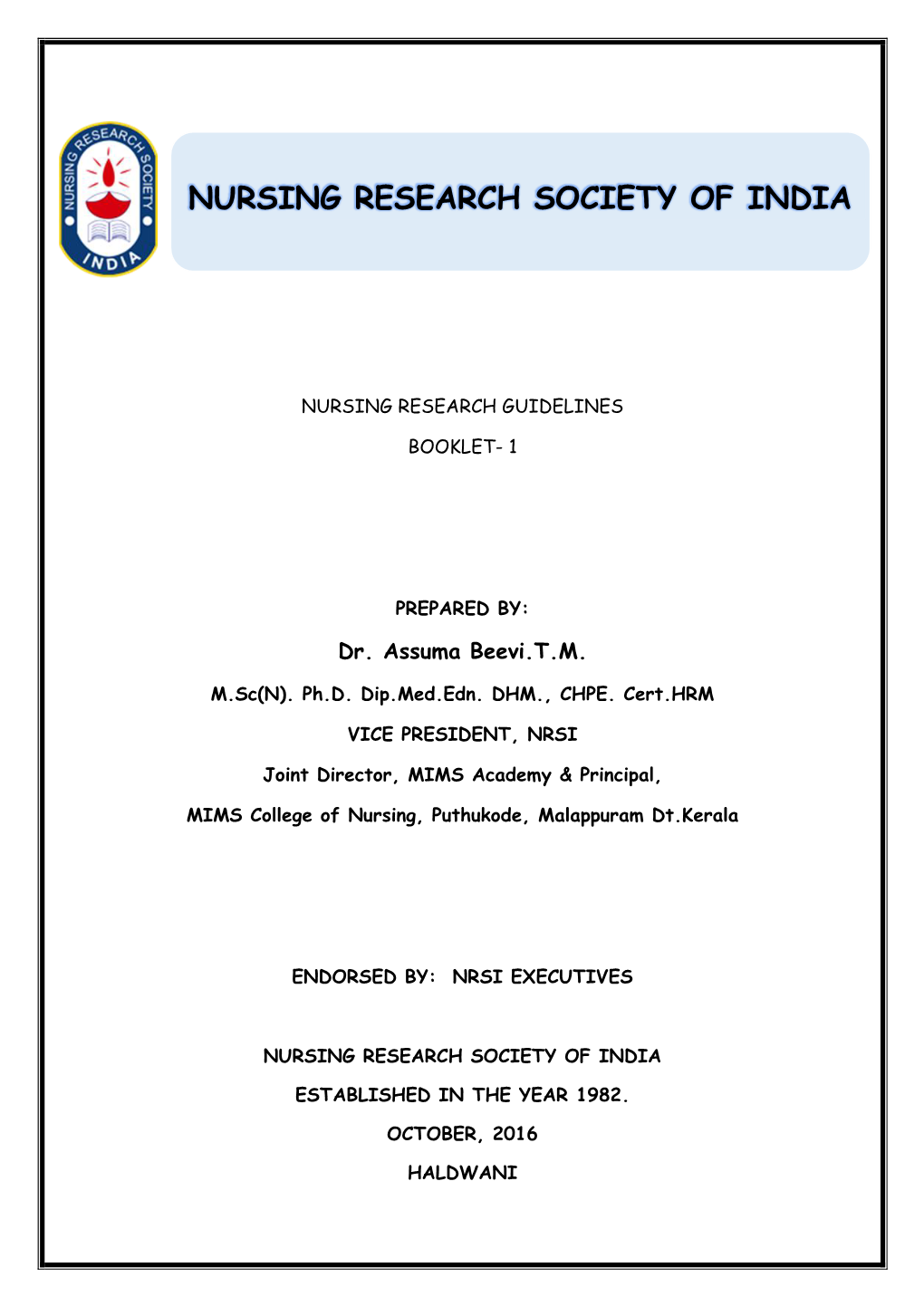 Nursing Research Society of India