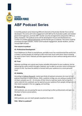 ABF Podcast Series and Communication and Media