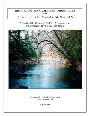 High Flow Management Objectives for New Jersey Non-Coastal Waters