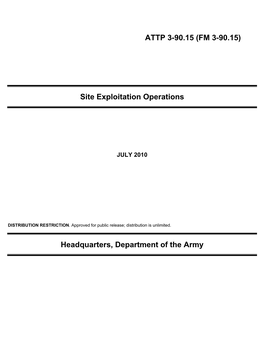 (FM 3-90.15) Site Exploitation Operations