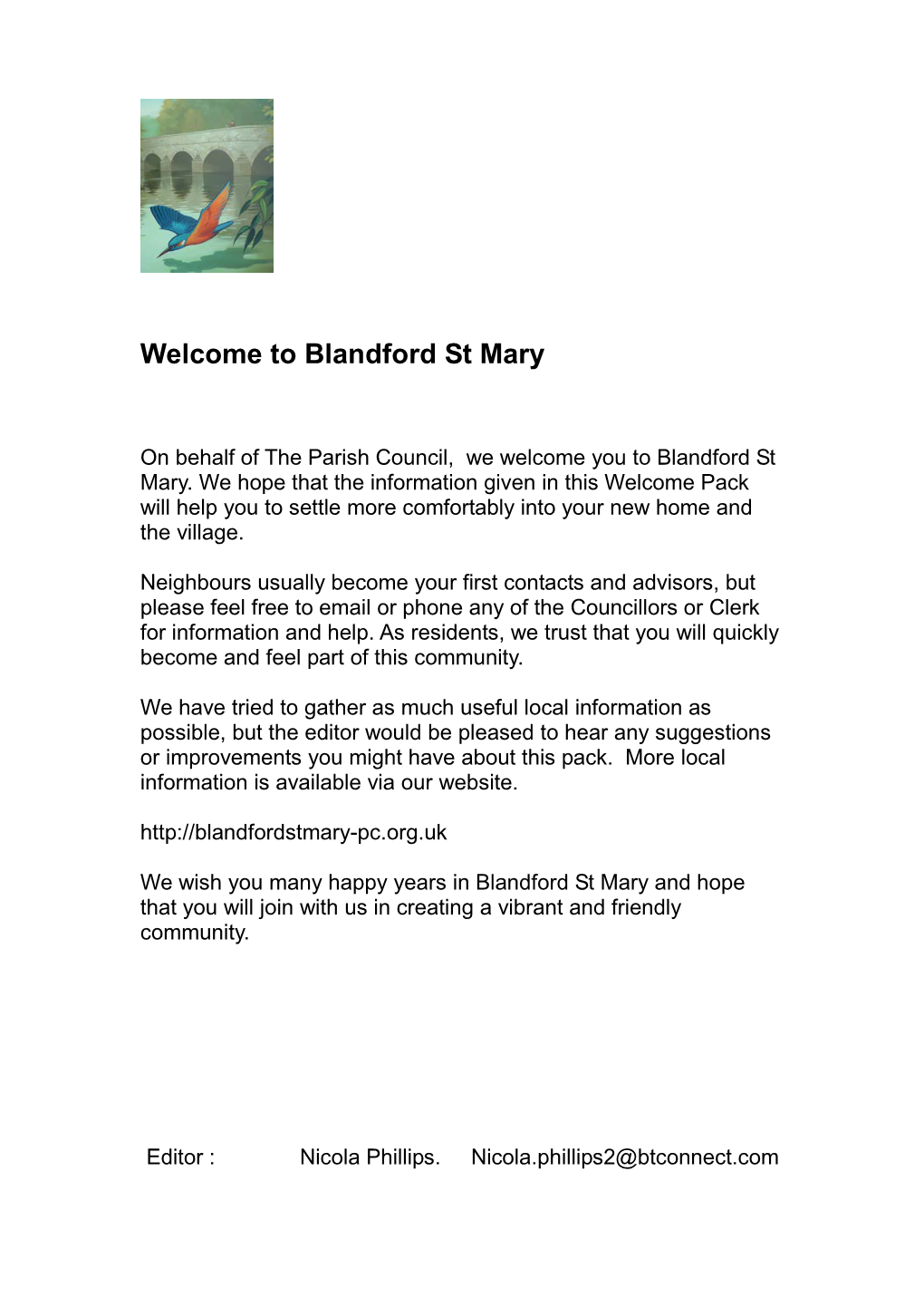 Welcome to Blandford St Mary