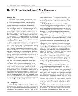 The US Occupation and Japan's New Democracy