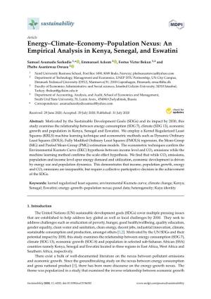 An Empirical Analysis in Kenya, Senegal, and Eswatini