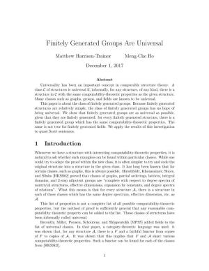 Finitely Generated Groups Are Universal