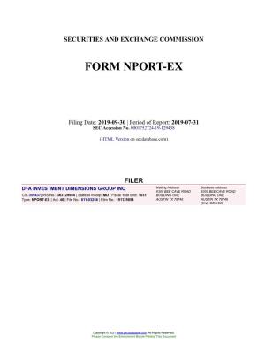 DFA INVESTMENT DIMENSIONS GROUP INC Form NPORT-EX Filed