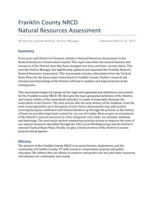 Franklin County NRCD Natural Resources Assessment