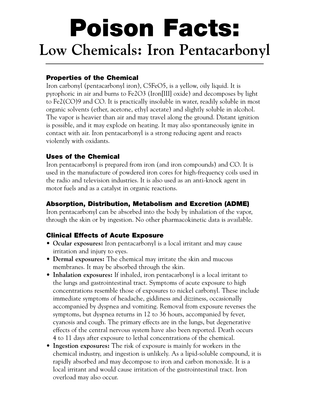 Iron Pentacarbonyl