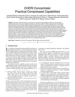 CHERI Concentrate: Practical Compressed Capabilities