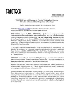 PRESS RELEASE for Immediate Release TRIOTECH and AMC