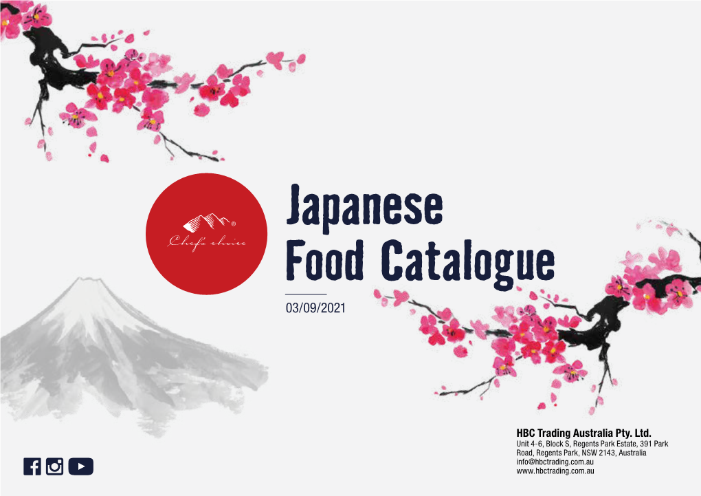 Japanese Food Catalogue 03/09/2021 Index Click on Any Category to View!