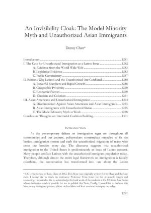 The Model Minority Myth and Unauthorized Asian Immigrants