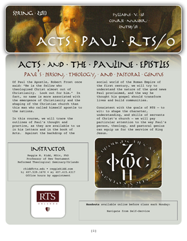 Acts & the Pauline Epistles