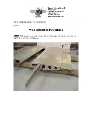 Wing Installation Instructions