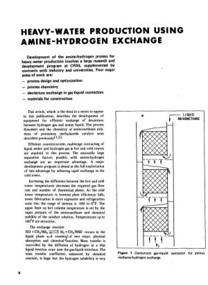 Heavy-Water Production Using Amine-Hydrogen Exchange