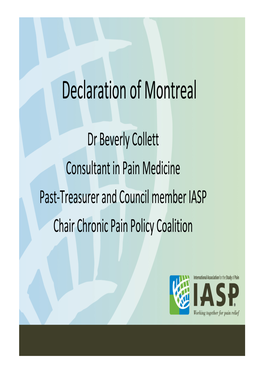 Declaration of Montreal (IASP)