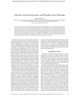 Selection, Gene Interaction, and Flexible Gene Networks