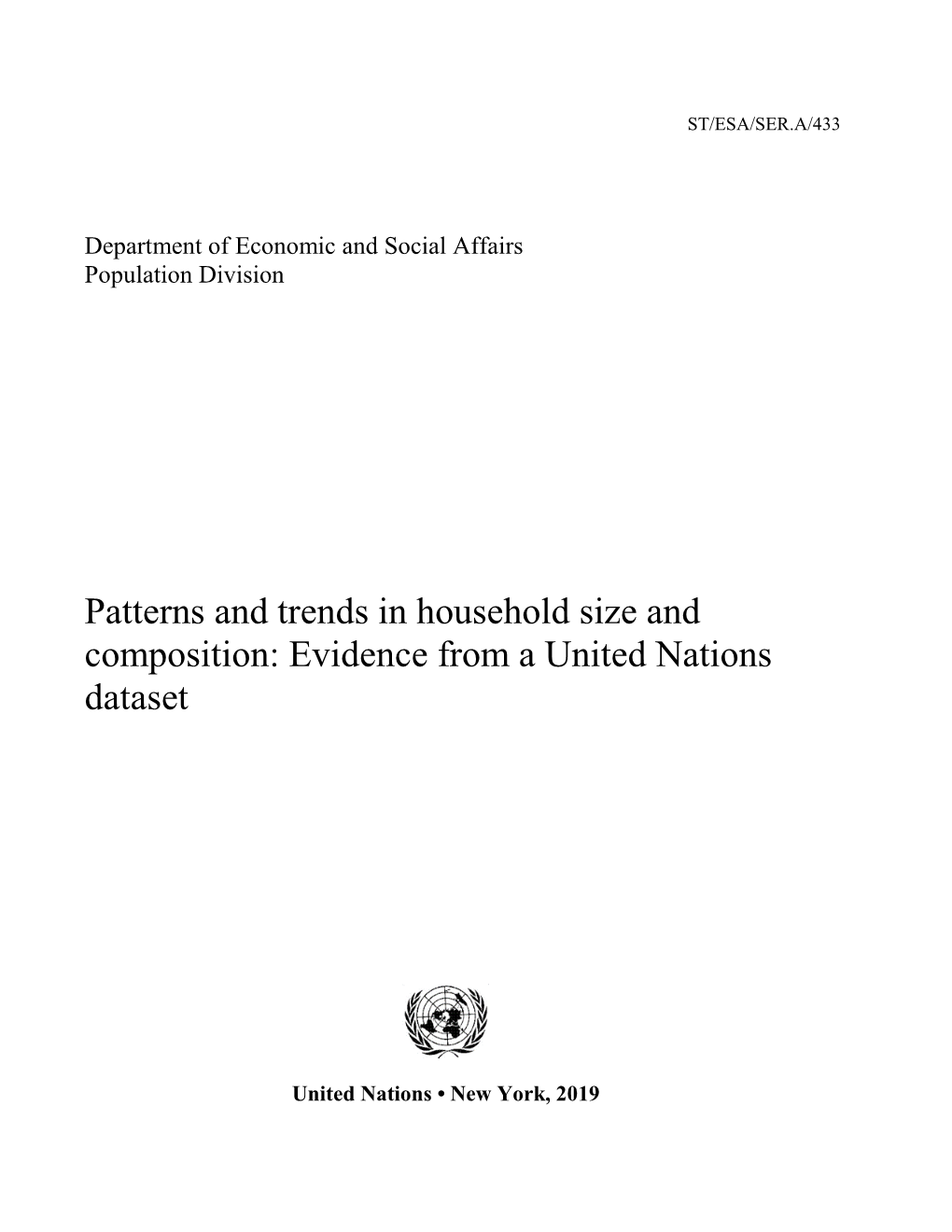 Patterns and Trends in Household Size and Composition: Evidence from a United Nations Dataset