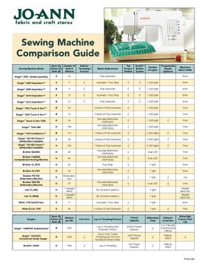 Sewing Machine Comparison Guide