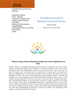 Gandhara Journal of Research in Social Science ISSN: 2415-2404, Vol.: 1, N0