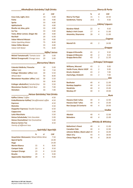 ___Alkoholfreie Getränke/ Soft Drinks ______Sherry & Porto