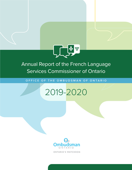 Annual Report of the French Language Services Commissioner of Ontario