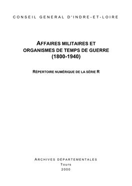 Organismes De Temps De Guerre (1800-1940)