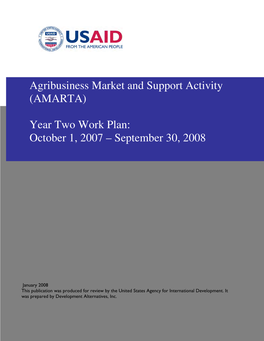 Year Two Work Plan: October 1, 2007 – September 30, 2008