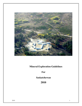 Mineral Exploration Guidelines for Saskatchewan