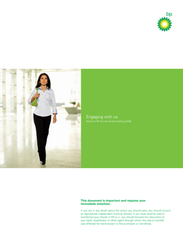 Engaging with Us Notice of BP Annual General Meeting 2006