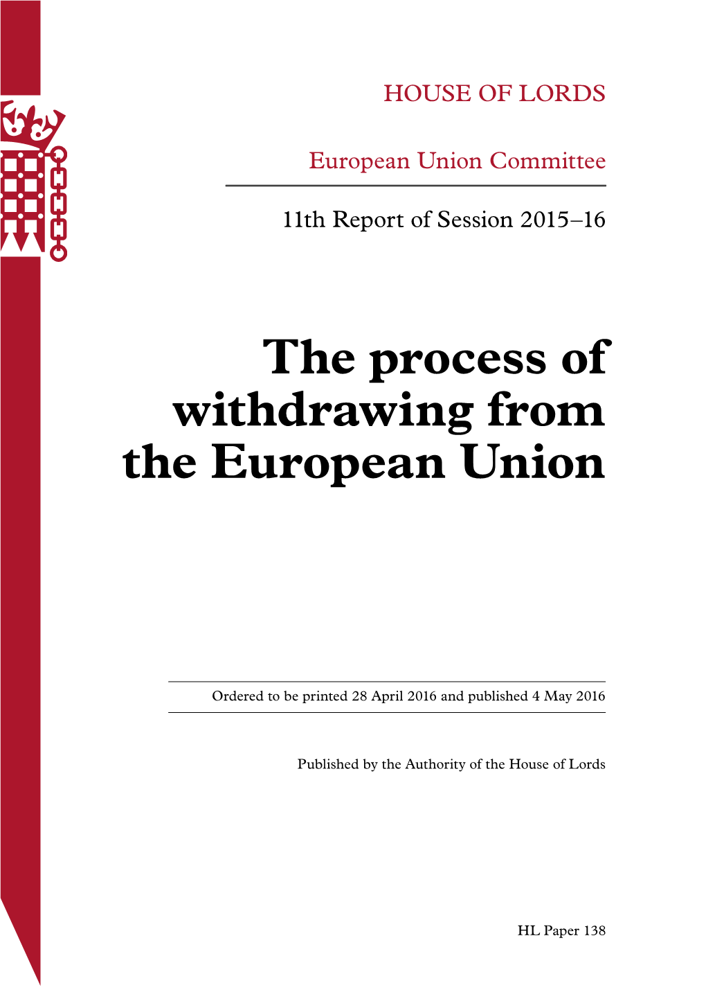 The Process of Withdrawing from the European Union