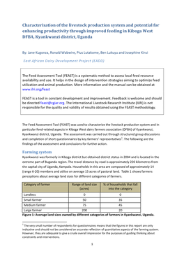 Characterisation of the Livestock Production System and Potential for Enhancing Productivity Through Improved Feeding in Kiboga