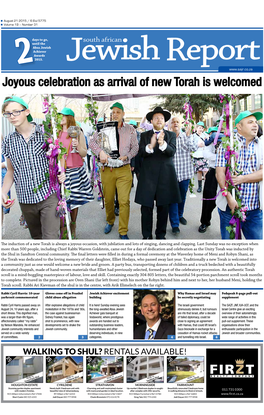 Joyous Celebration As Arrival of New Torah Is Welcomed Photo: Ilan Ossendryver Photo