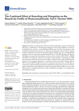 The Combined Effect of Branching and Elongation on the Bioactivity Proﬁle of Phytocannabinoids