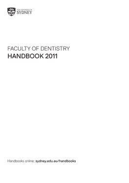 Faculty of Dentistry Handbook 2011