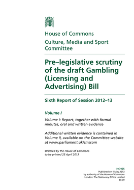 Gambling (Licensing and Advertising) Bill