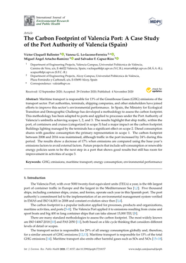 The Carbon Footprint of Valencia Port: a Case Study of the Port Authority of Valencia (Spain)