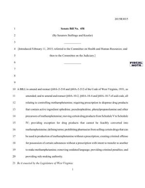 2015R3015 1 Senate Bill No. 458 2