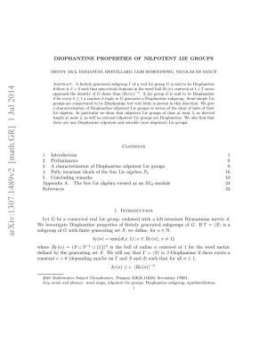 Diophantine Properties of Nilpotent Lie Groups